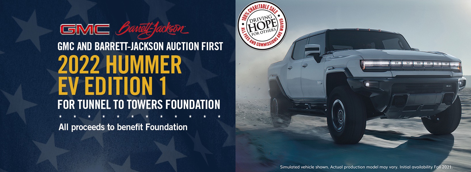 GMC and Barrett-Jackson Auction First 2022 Hummer EV for Tunnel to Towers