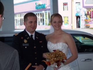 En route to wedding reception